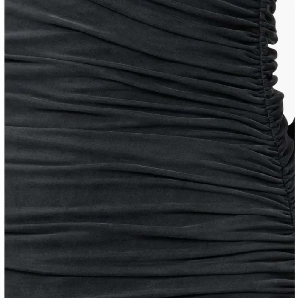 🆕 All Saints Hanako Long Sleeve Ruched Dark Gray Asymmetrical Dress 8UK (4US) - Picture 6 of 16